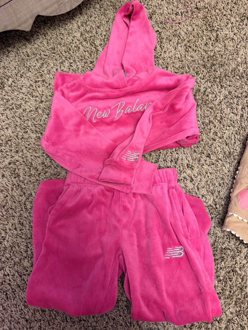 New Balance Hot Pink Plush Tracksuit Set Top